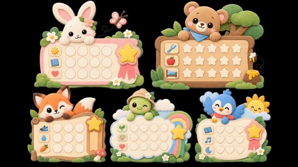 Cute daily sticker reward charts